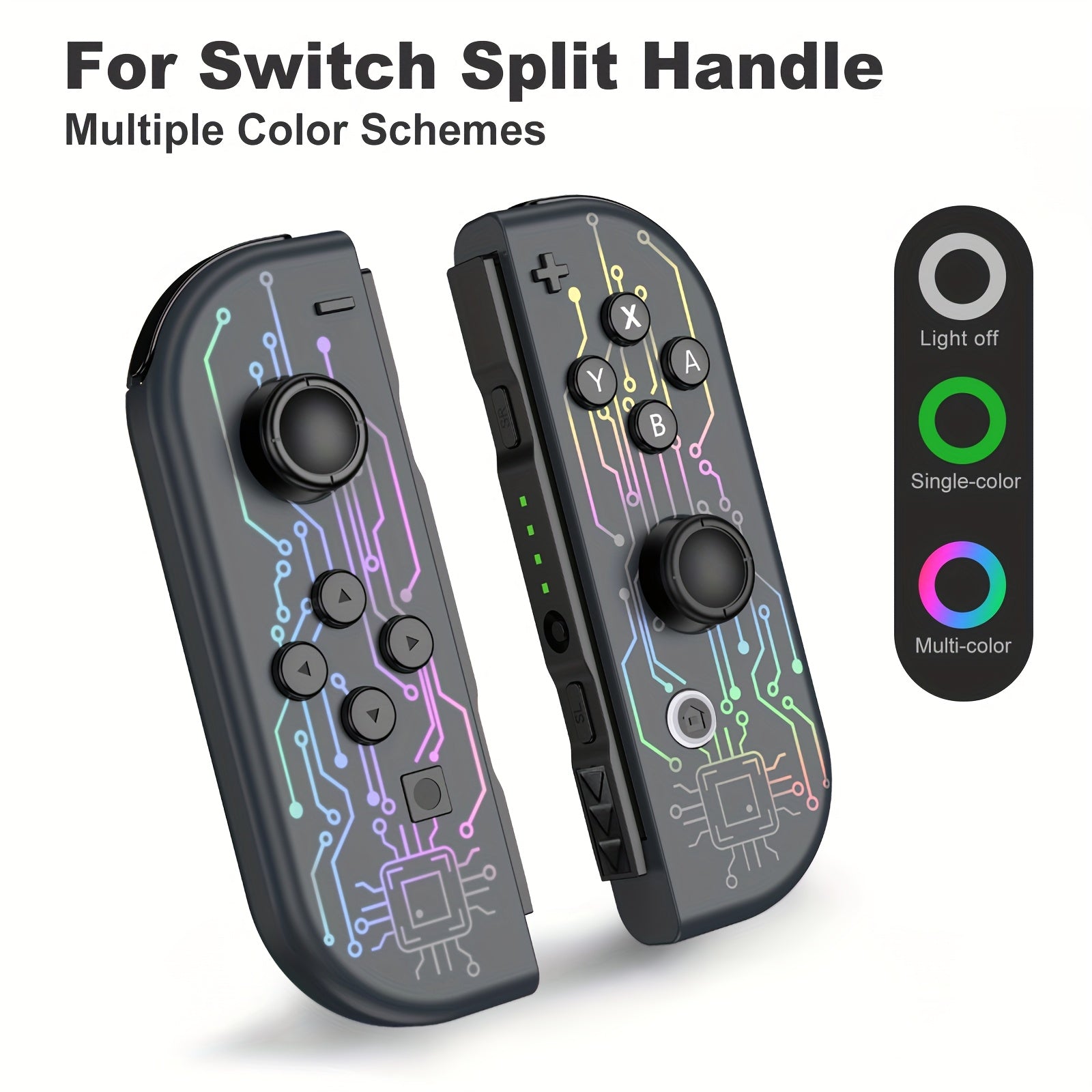 RGB Wireless Controller for Nintendo Switch, OLED, and Lite - Dual Vibration, Motion Sensing